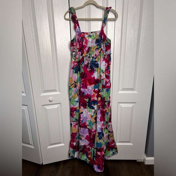 B B Dakota Steve Madden Vacay Bae Maxi Dress Sleeveless Square Neck Size Large - Picture 4 of 9